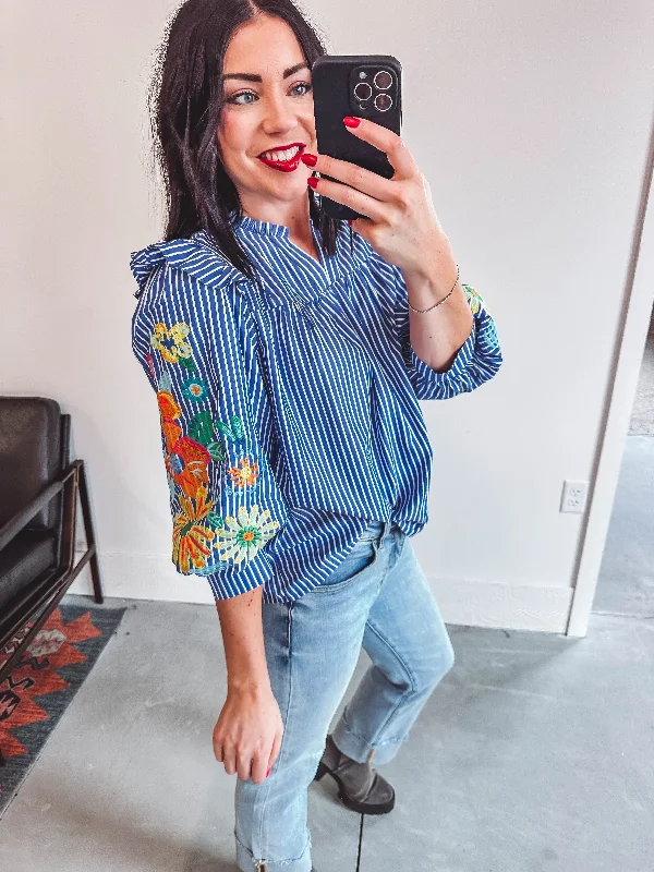 Nadia Striped Top French