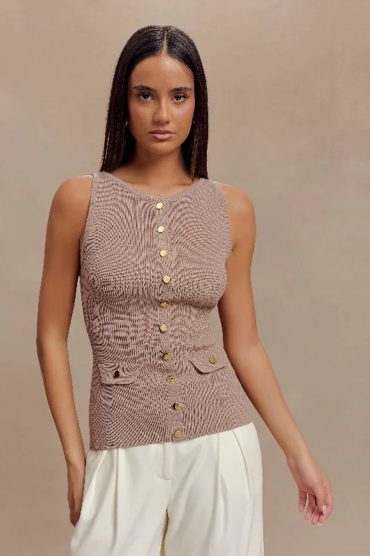 Sawyer Longline Top - Taupe Athletic Women's 