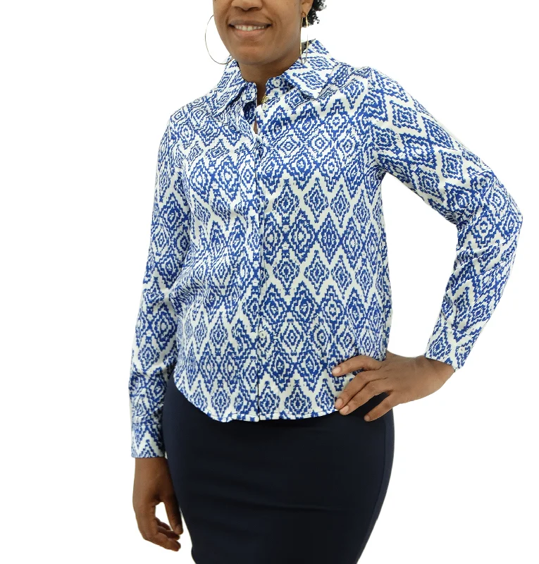 412280087AZ, Women's Button-up Silky Dress Shirt (S-L) Sophisticated Women's Tailored