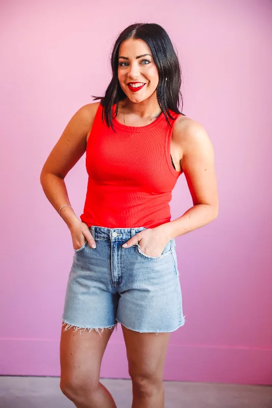 Evie Tank-Poppy Red-Thread & Supply Confident Women's High - fashion