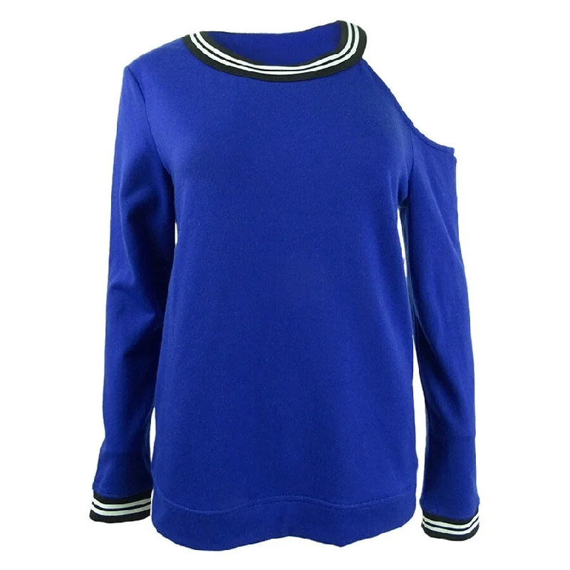INC International Concepts Women’s Cold-Shoulder Sweatshirt (S, Blue) Athletic Women's INC International Concepts Women’s Cold-Shoulder Sweatshirt (S, Blue) Athletic Women's