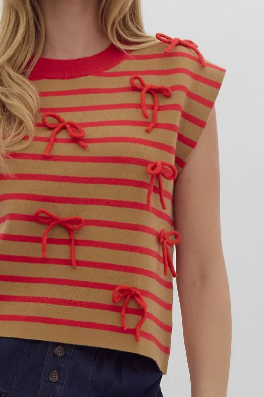 It's Giving Bows Top Earthy Women's 