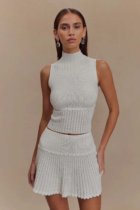Indy Pointelle Knit Top - Ivory Edgy Women's Punk