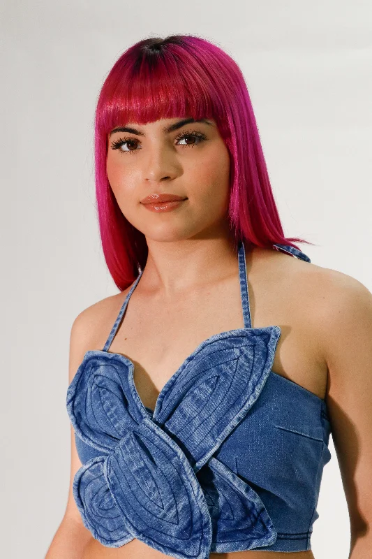 denim flower top Feminine Women's Soft 