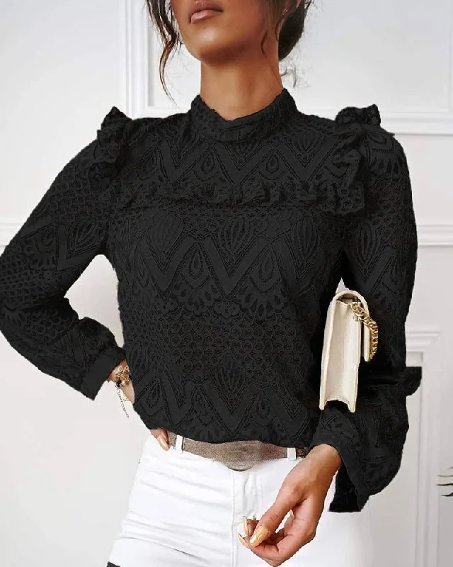 Lucy Lace Hollow-Out Top Refined Women's Hand - crafted