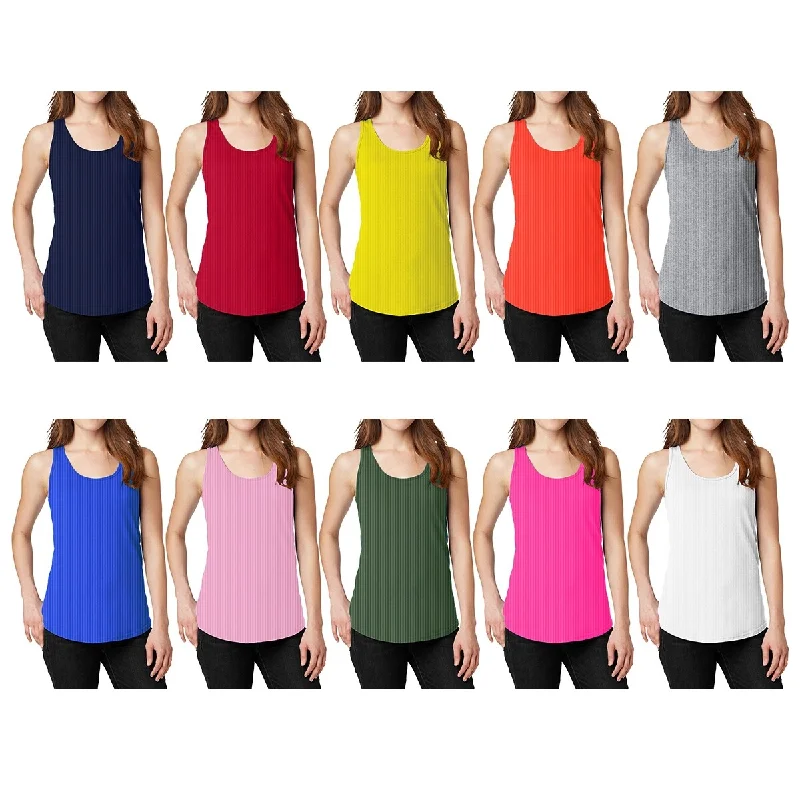 12Pack Womens 100percent Cotton Ribbed Racerback Tank Tops Sizes SXxl Cotton Scandinavian