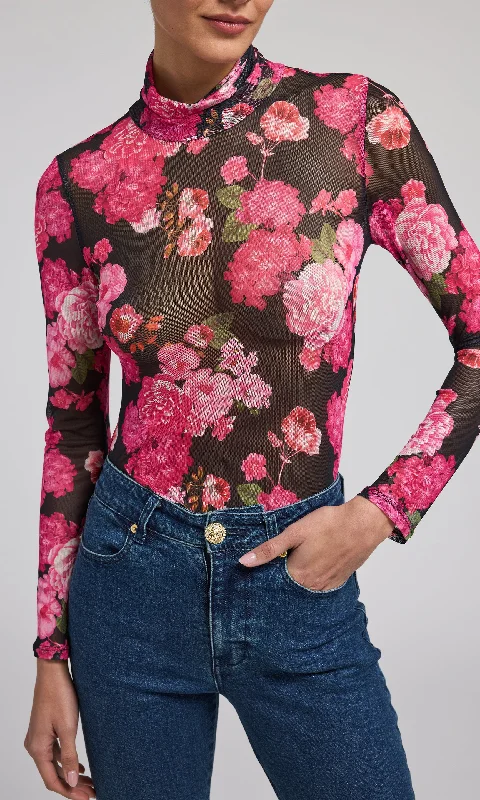 Tyla Floral Mesh Top Cool Women's Distressed