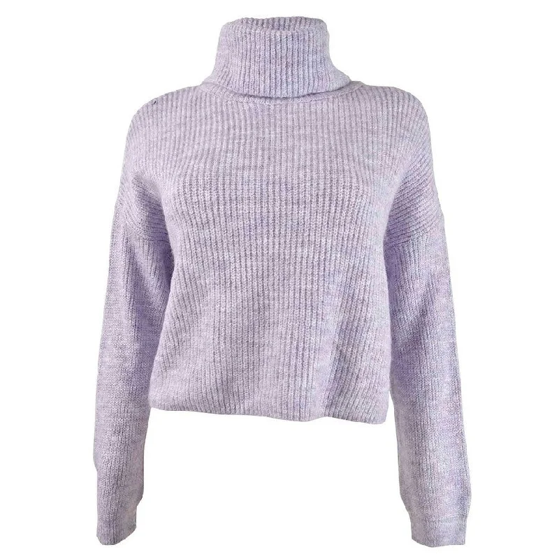 Sun + Moon Women's Boxy Turtleneck Sweater (S, Lilac Cloud) Confident Women's High - fashion Sun + Moon Women's Boxy Turtleneck Sweater (S, Lilac Cloud) Confident Women's High - fashion