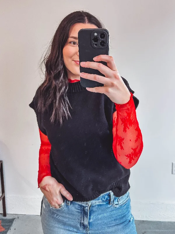 Ryleigh Knit Top-Black Business
