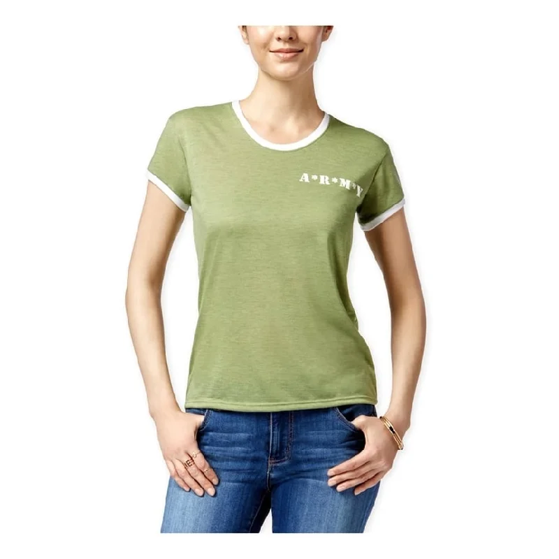 Mighty Fine Womens Army Ringer Graphic T-Shirt Sporty Women's Tennis
