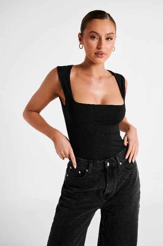 Linley Recycled Nylon Long Line Top - Black Practical Women's Quick - dry