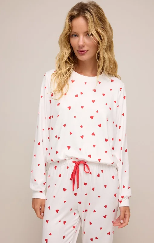 Classic Heart LS Top Classic Women's Pin - striped