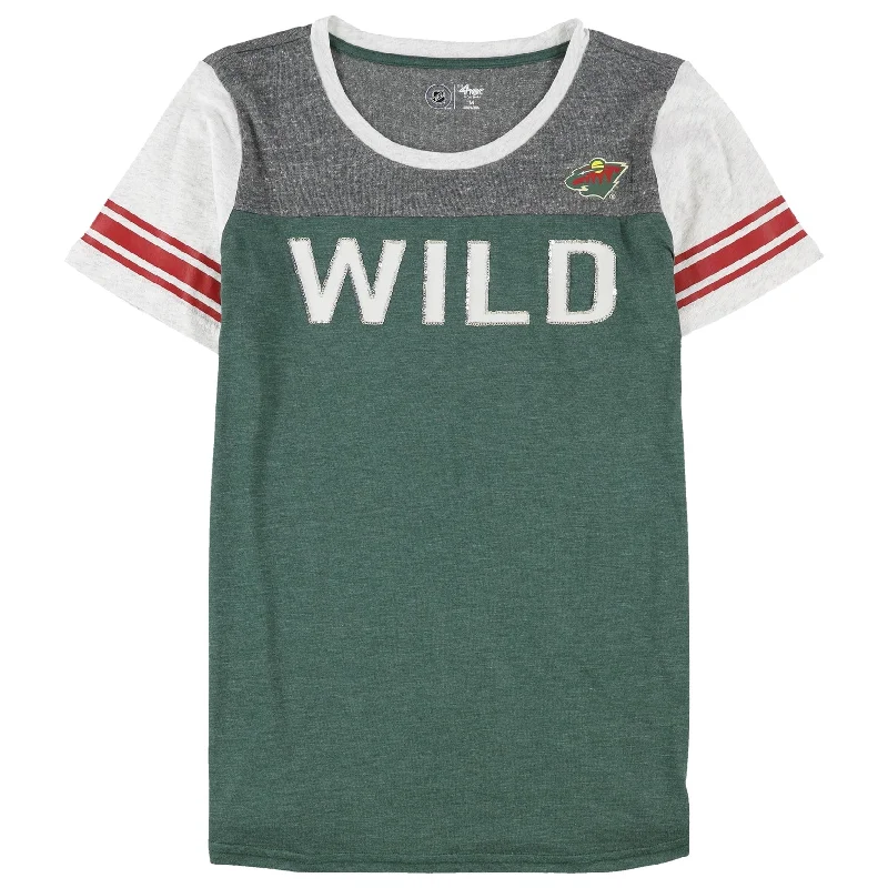 G-III Sports Womens Minnesota Wild Embellished T-Shirt, Green, Medium Women