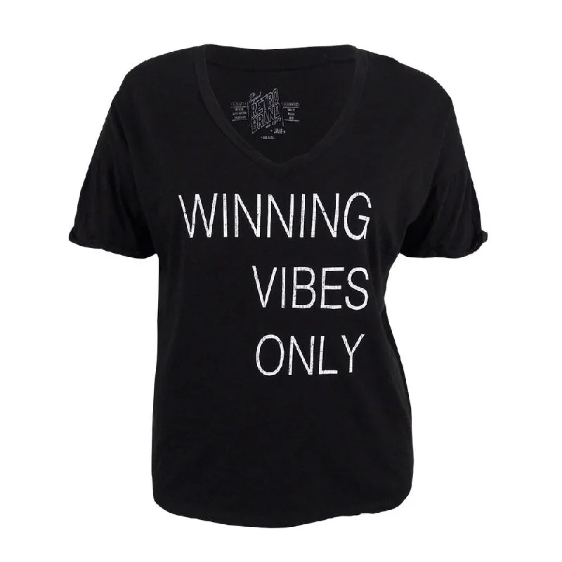 Retro Brand Women's Game Day Graphic T-Shirt (M, Black) Elegant Women's 