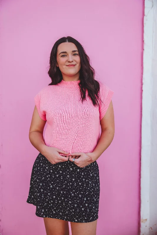 Ryleigh Knit Top-Pink Relaxed Women's 