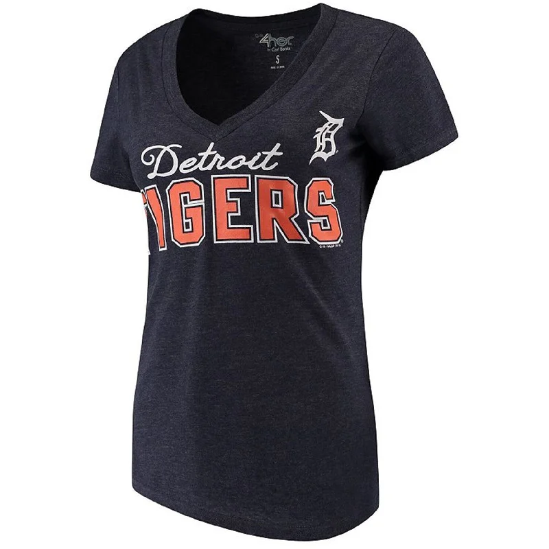 G-III Sports Womens Detroit Tigers Graphic T-Shirt, Blue, Small Cozy Women's Winter