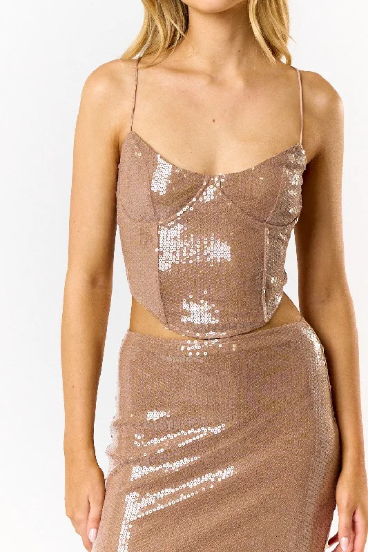 Stefani Sequin Corset Top Cool Women's Distressed