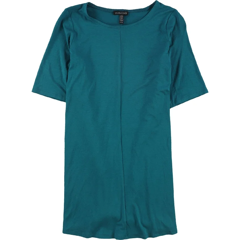 Eileen Fisher Womens Solid Basic T-Shirt, Blue, X-Small Compression