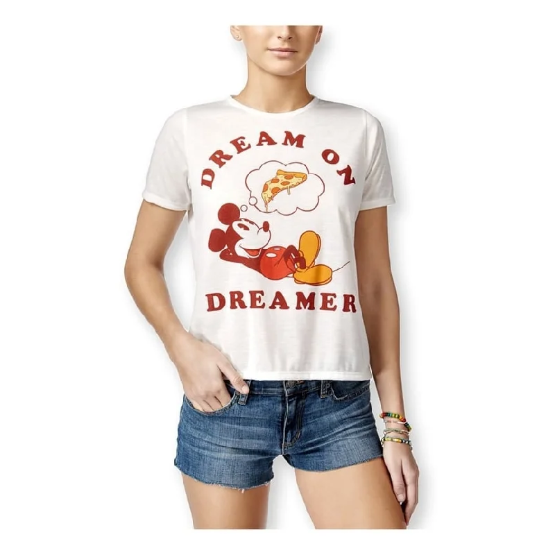 Mighty Fine Womens Mickey Mouse Dreamer Graphic T-Shirt, White, X-Small Classic Women's Tweed