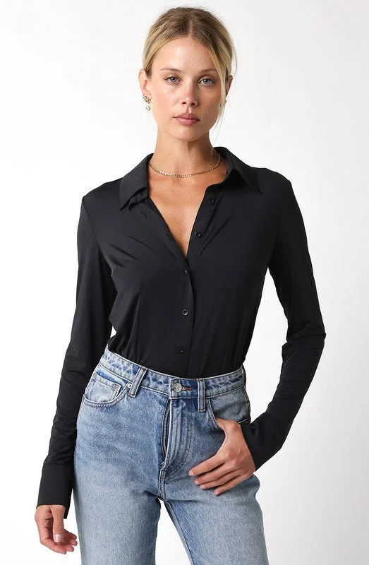 Isadora Button Up Body Suit Feminine Women's Soft 