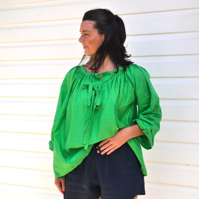 Sammie Smock - Green Linen Confident Women's High - fashion