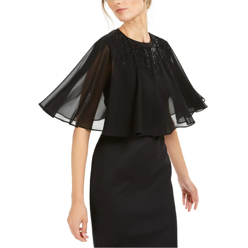 Calvin Klein Women's Beaded Chiffon Cape Traditional Women's Wool