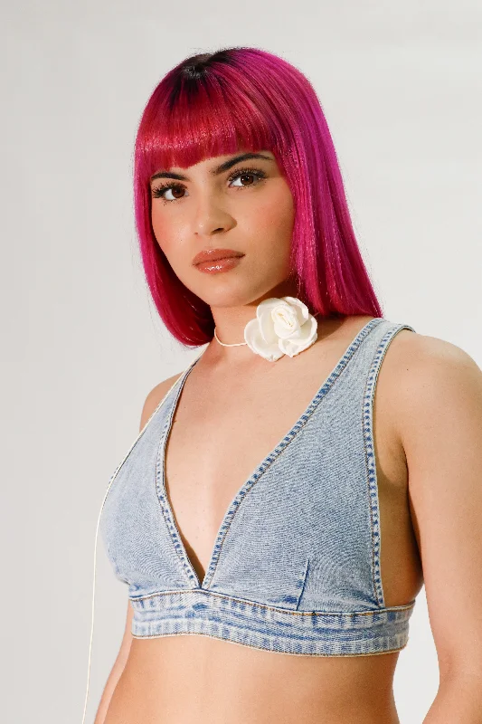 denim  bralette top Compression