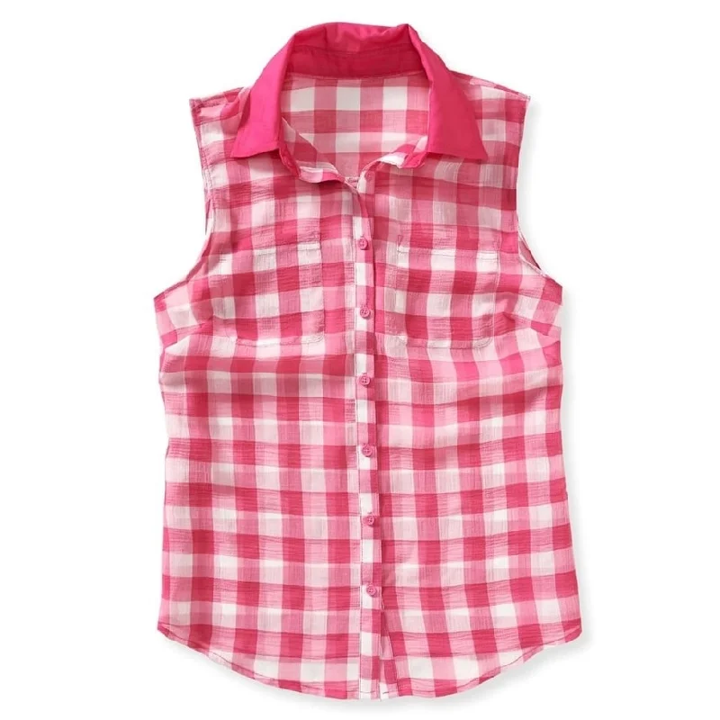 Aeropostale Womens Checkered Chiffon Tank Top performance
