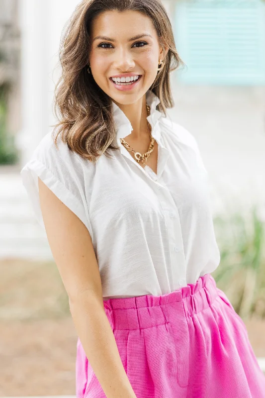 Find Your Way Off White Button Down Top Rugged Women's Outdoor 