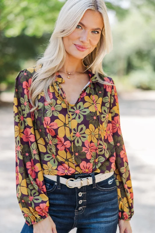 All In The Plan Olive Green Floral Blouse garde