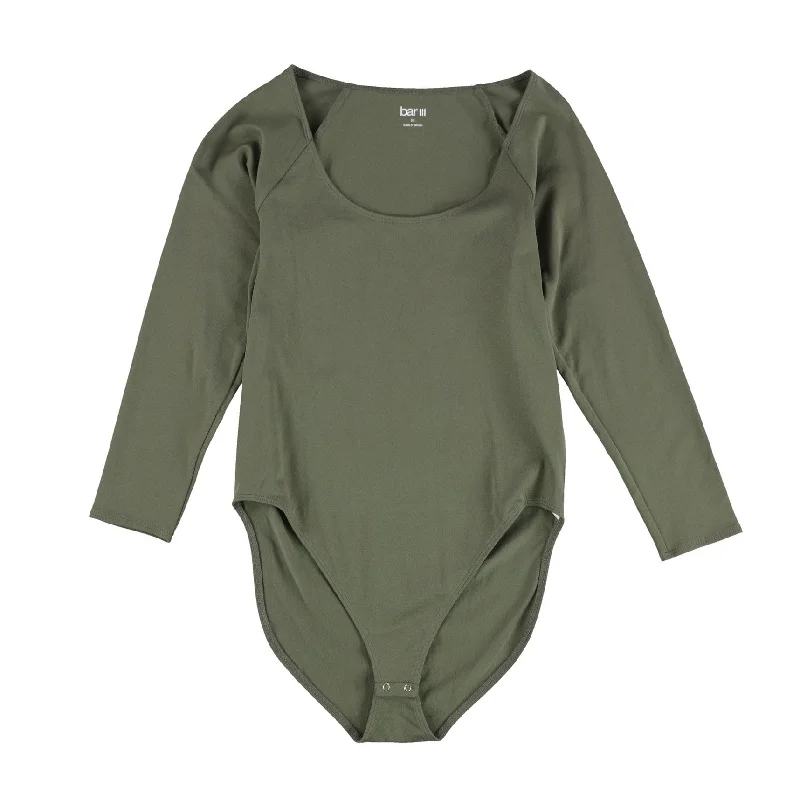 bar III Womens Solid Bodysuit Jumpsuit, Green, Large Relaxed Women's Beachy