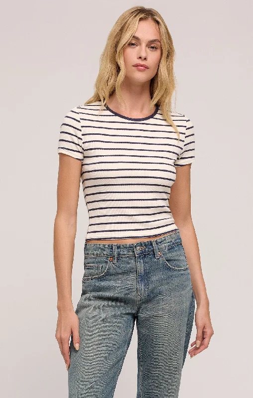 Saxton Striped Tee Casual Women's Loose - fitting