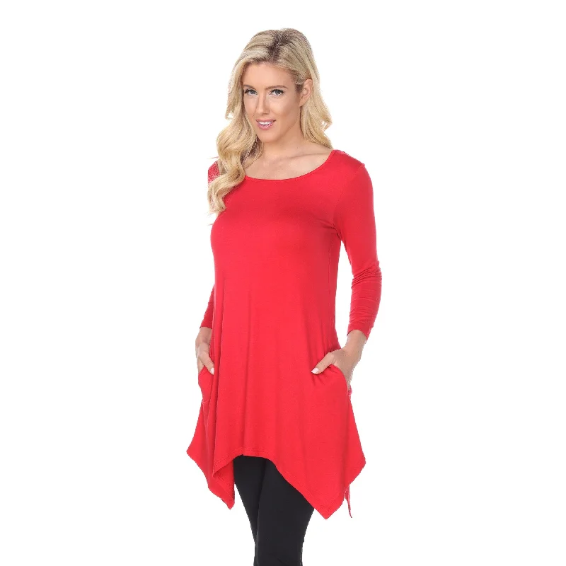 White Mark Women's 3/4 Sleeve Makayla Tunic Top Business