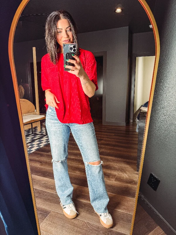 Nyla Tee-Red Monochromatic All - in - one