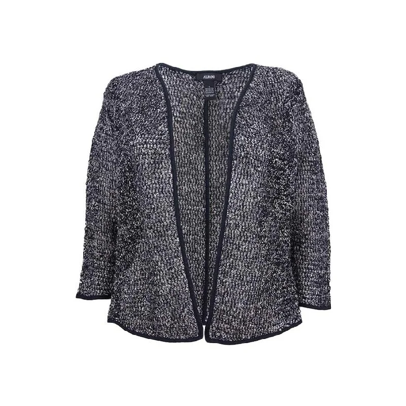 Alfani Women's Open Front Cardigan (S, Deep Black) Cozy Women's Sherpa - lined